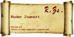 Roder Zsanett névjegykártya